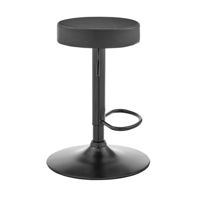  Dax Backless Dark Gray Faux Leather Adjustable Bar Stool