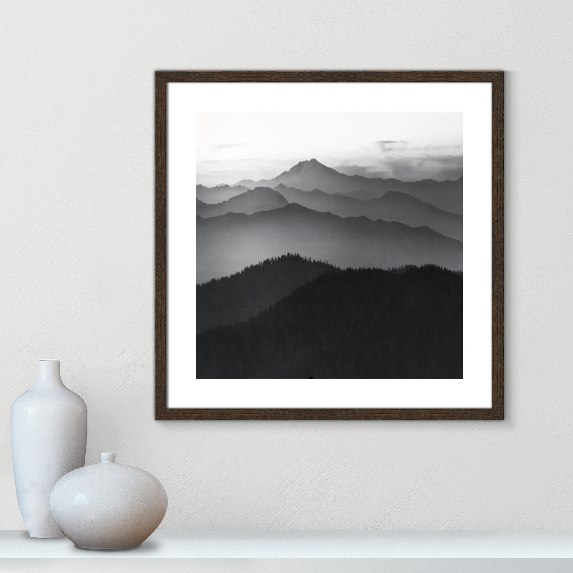 Cascades by Danita Delimont, 23.5" H x 23.5" W x 0.75" D, Walnut Framed