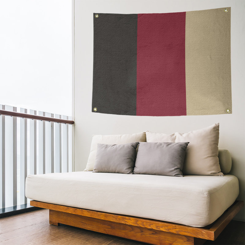 Tapisserie de polyester Arizona, H 59 po x l 80 po x P 2 po, Noir / rouge brique / sable du désert