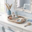 Plateau de service ovale en bois blanchi rustique avec poignées - Plateau décoratif de ferme pour table basse, repose-pieds, cuisine et meuble-lavabo
