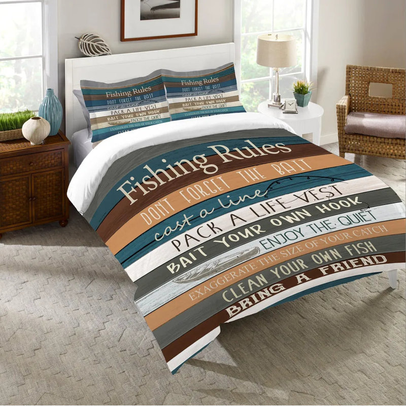 Fishing Rules Comforter, Queen Comforter