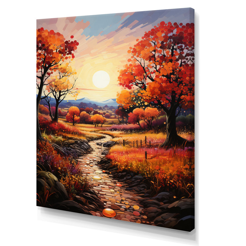 «Euphrasia Countryside Autumnal Orchard Patchwork II», reproduction, H 32 po x l 16 po x P 1 po, Toile tendue