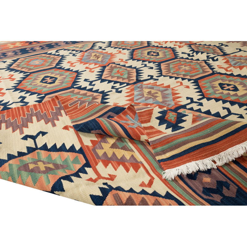 Tapis fait à la main 6,4 x 7,8 pi Kilim Turkish