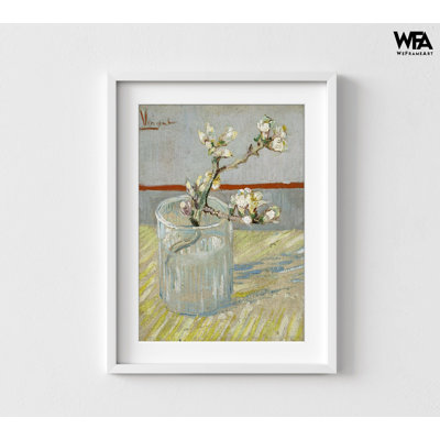 Printemps de la floraison d'une amande en verre, peinture de Van Gogh, Vincent Van Gogh, fleurs d'amandier, encadré
