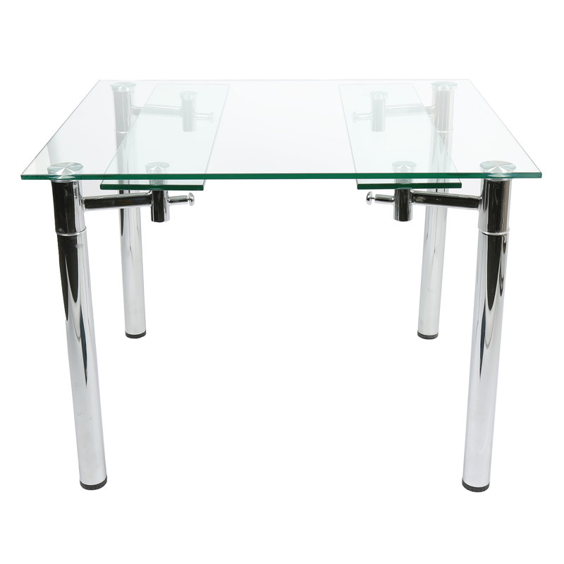 Guda Glass Top Metal Base Dining Table