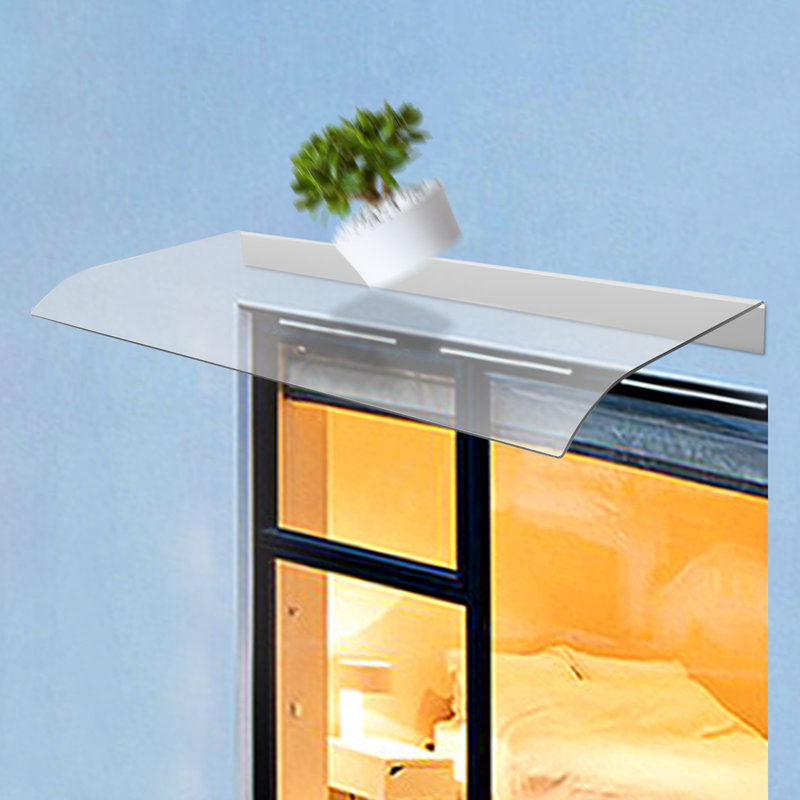 Auvent de fenêtre incliné en transparent, H 2 po x l 31,5 po x P 15,7 po, Transparent