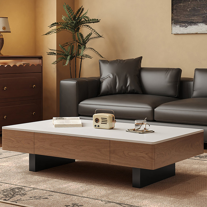 Table basse Minimalist, H 13,8 po x L 51,2 po x l 27,6 po, Blanc