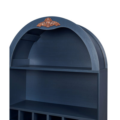 Armoire à vin arquée en bois avec support à vin amovible, armoire de rangement en MDF anti-égratignures avec tablettes réglables, bibliothèque à boissons alcoolisées autoportante pour le salon et la salle à manger
