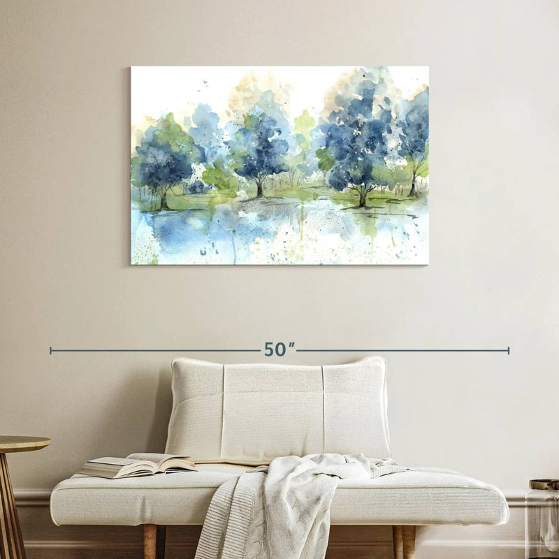 Paysage bleu délavé Avery, H 26 po x l 39 po
