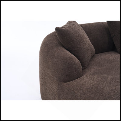 Canapé modulaire en L en éponge à compression complète avec méridienne courbée, canapé modulaire brun en chenille, haute densité 30D pour le salon en appartement 900 lb