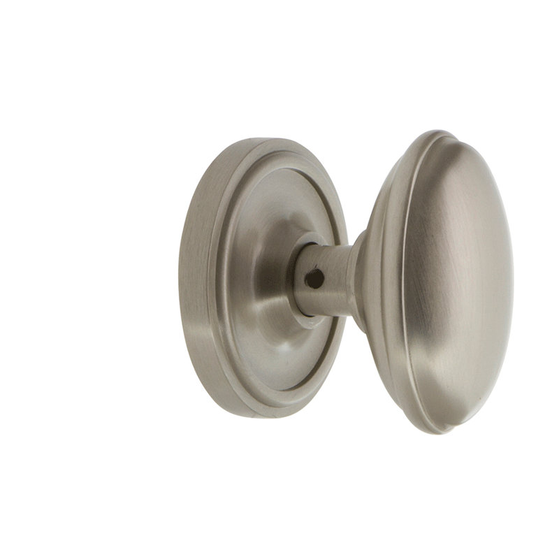 Classic Rosette with Homestead Door Knob, Satin Nickel, 2-3/4”