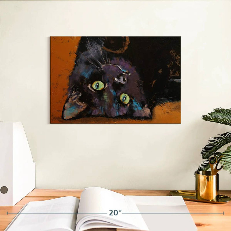 Chaton à l'envers, H 8 po x l 12 po