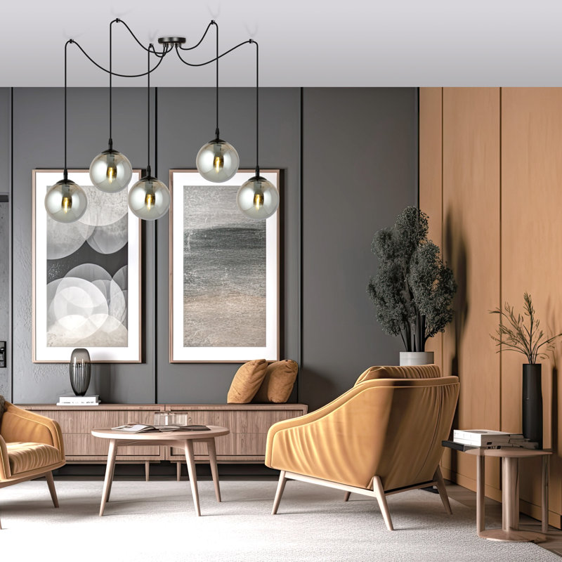 Garnes 5 - Light Sphere Pendant, Graphite