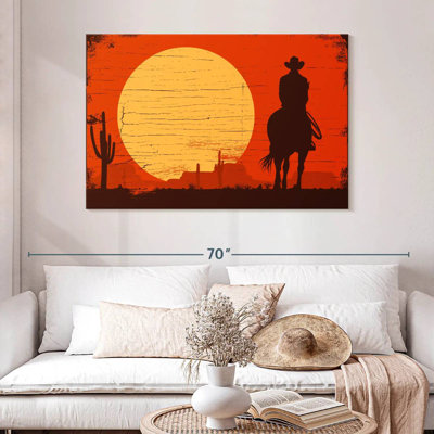 Lelar Cowboy Sunset Silhouette