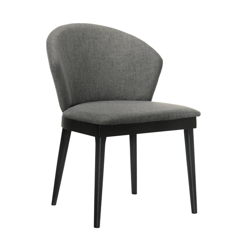 Chaise d'appoint rembourrée Bartu, Gris, Noir