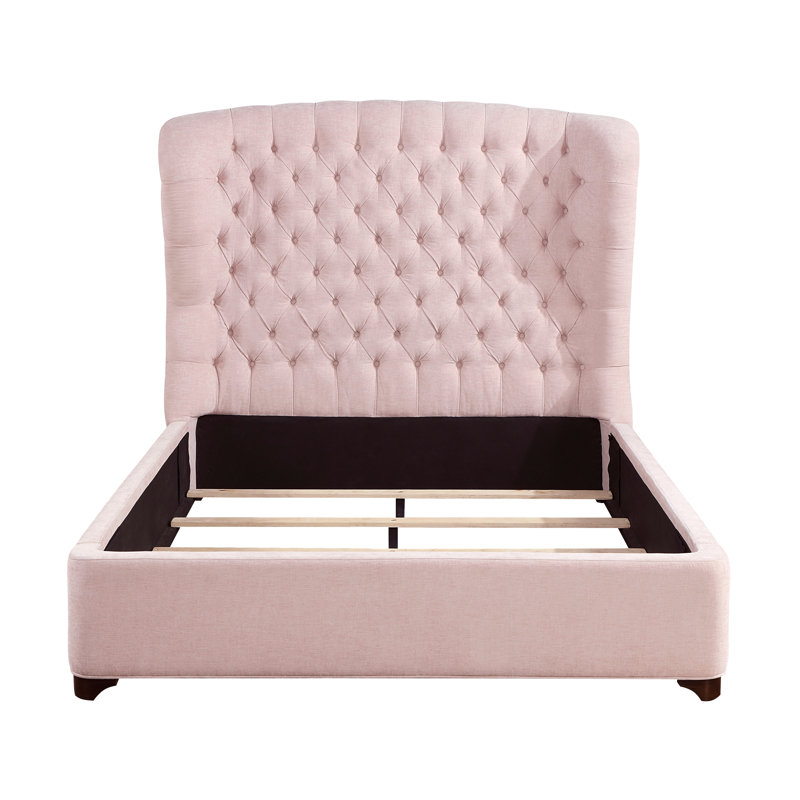 Lit double en placage de bois rose