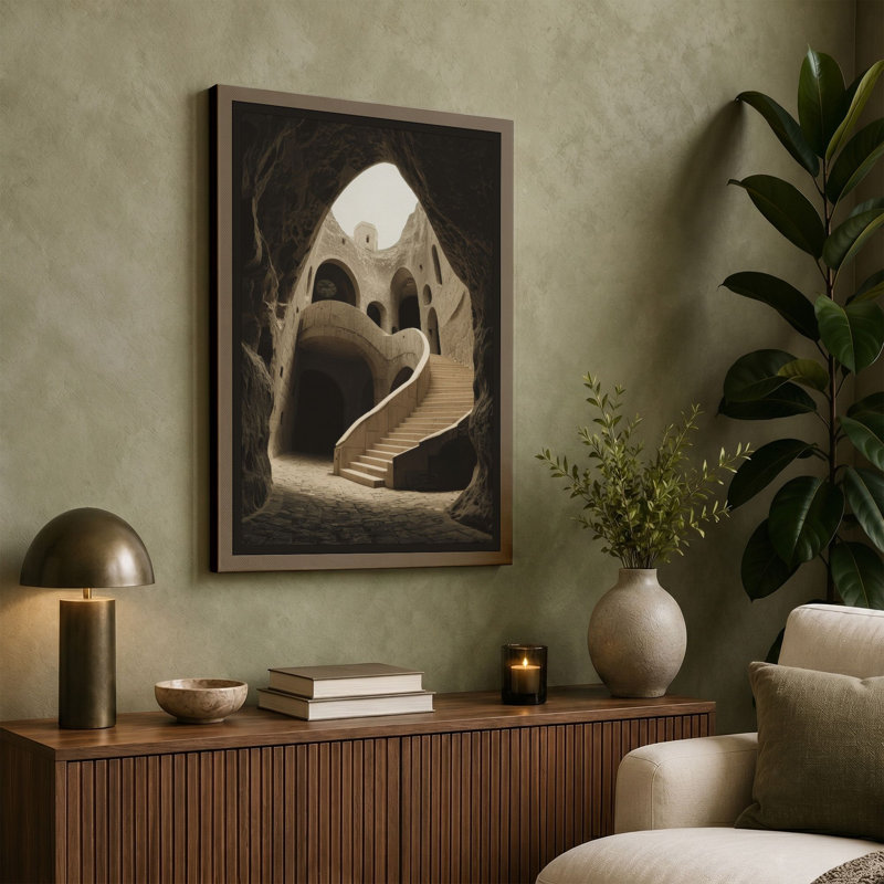 Descent Through Skull Gothic - Wrapped Canvas, 30x20 - 76.2 x 50.8 cm, Black Border