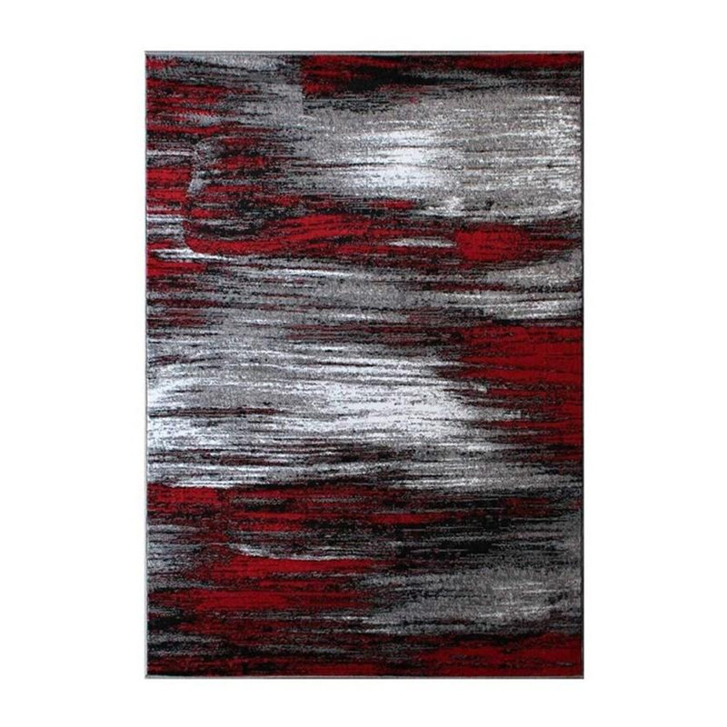 Tapis rouge / noir / gris Darrius, Rectangle 8 pi x 10 pi