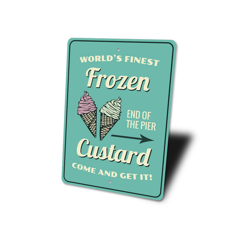 Enseigne de crème anglaise «Finest Frozen», H 18 po x l 12 po x P 0,06 po