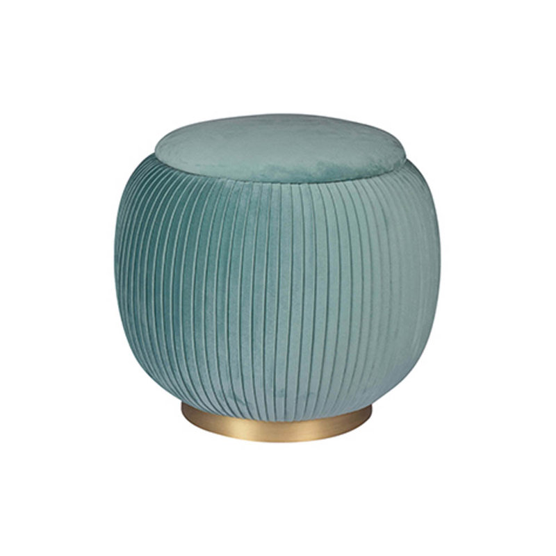 Alhanouf Velvet Round Solid Colour Pouffe Ottoman