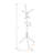 Palmer Coat Rack with Hanging Bar, 6 Hooks in Grey Metal, Modern and Contemporary Style