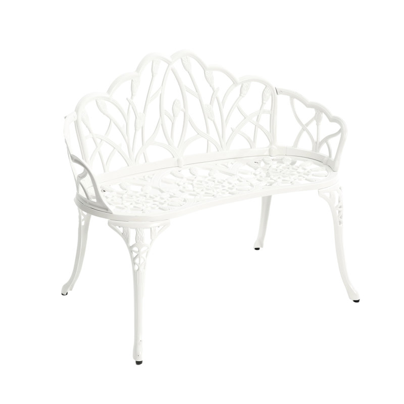 Versatile Cast Aluminium Garden Bench - Suits Multiple Outdoor Settings Seat Can Withstand Conditions