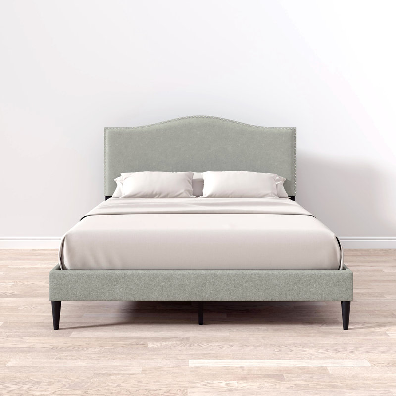 Salvaggio Upholstered Platform Bed, Queen, Stone