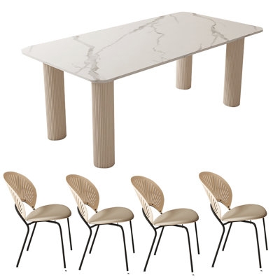 Ensemble de salle à manger rectangulaire l 31,5 po Glossy Rock