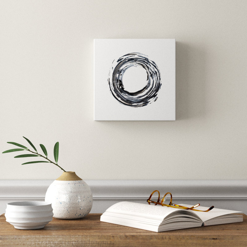 «E Encircle I», peinture sur toile, H 10 po x l 10 po x P 1,5 po, Toile tendue