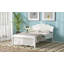Lit plateforme double en bois avec tête de lit-976465496