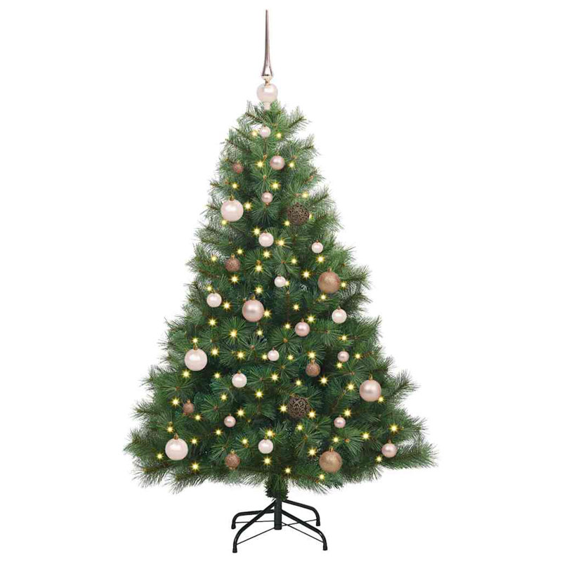  Artificial Christmas Tree with 150 LEDs Green PE and PVC, Cooper, 4.92' H