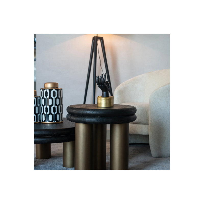Macaron Solid Wood Top End Table
