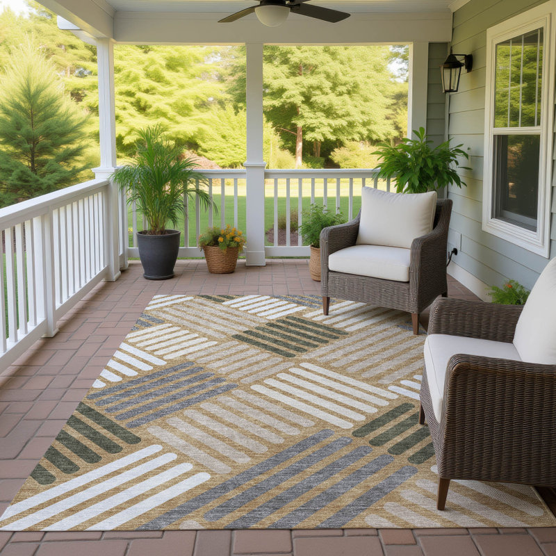 Machine Washable Indoor/Outdoor Chantille ACN2339 Geometric Rug, Rectangle 2'6" x 3'10"