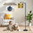 Arc Floor Lamp Two Squirrels Collecting Sticks Peaceful Forest Setting Floor Lamps with Remote LED Lights Adjustable Lamp Shades Tall Standing Lamps for Reading Office Living Room