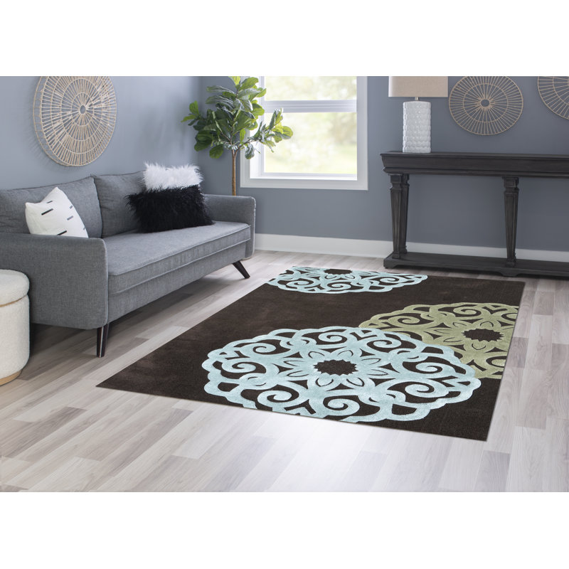Equelle Handmade Rug Chocolate And Ice Blue, Rectangle 8' x 10'