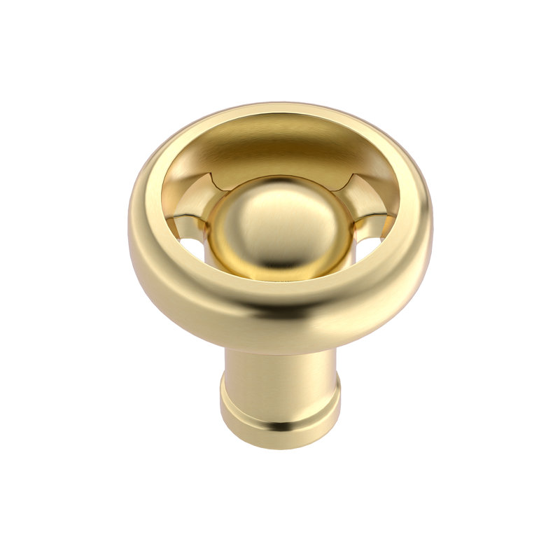 Poignée champignon 1 7/16 po de diamètre, Laiton satiné
