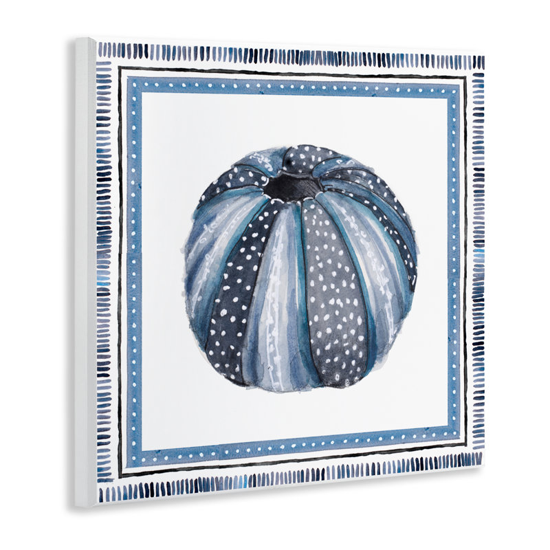 Plaque murale citrouille à pois bleus, design par Lanie Loreth