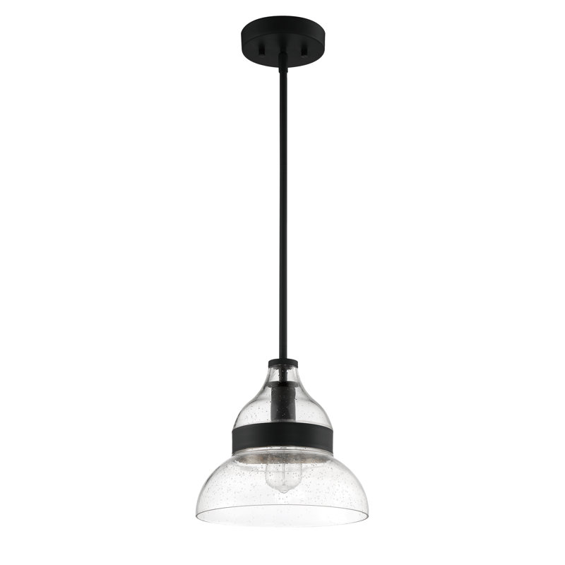 Luminaire suspendu conique à 1 lumière Smyth, Noir
