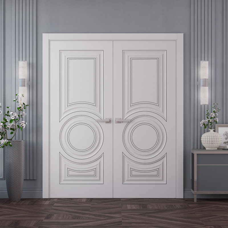 Portes intérieures intérieures | Émail impérial blanc 1855 | Cadre de panneau intérieur en bois massif | Portes de chambre à coucher pour garde-robe