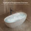 Baignoire autoportante MonBlari 170 cm x 85 cm en acrylique blanc avec trop-plein et bonde rétractable pour salle de bain-134678089