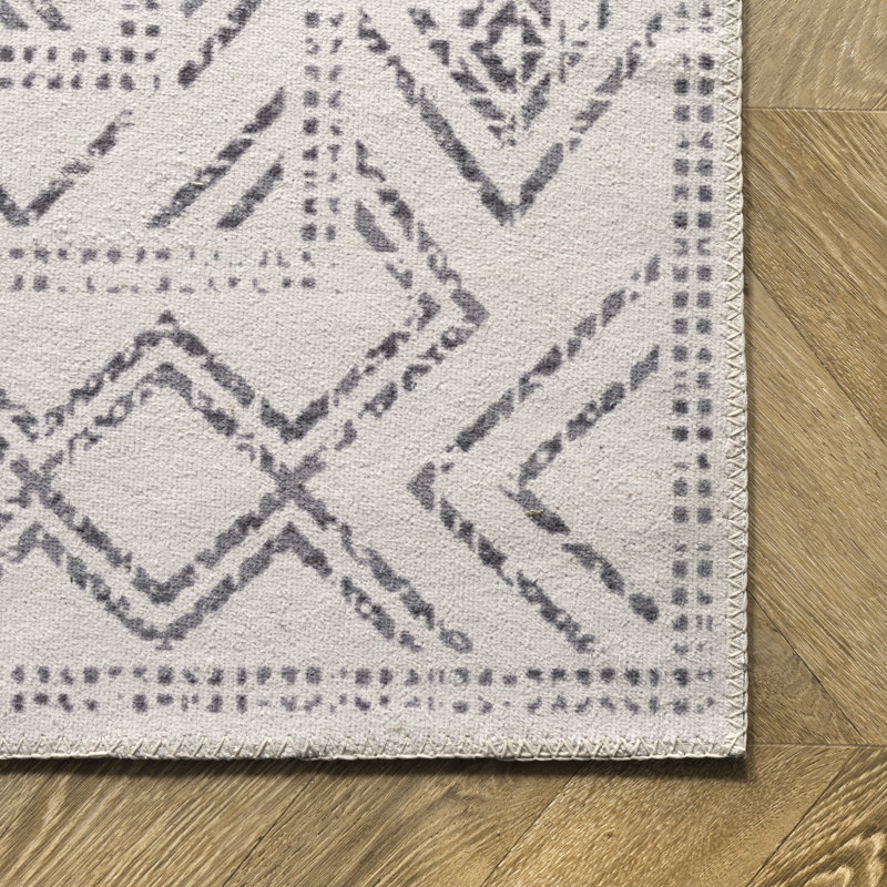 Tapis gris clair / ivoire Mia Medallion, Rectangle 4 pi x 6 pi
