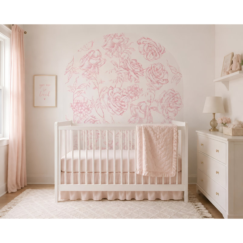 Adhésif décoratif arche florale rose de 66 po de largeur, 78 po de hauteur, 66" W x 78" H