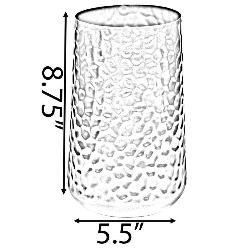 Vase martelé 10,75 po, H 8,75 po x l 5,5 po x P 5,5 po