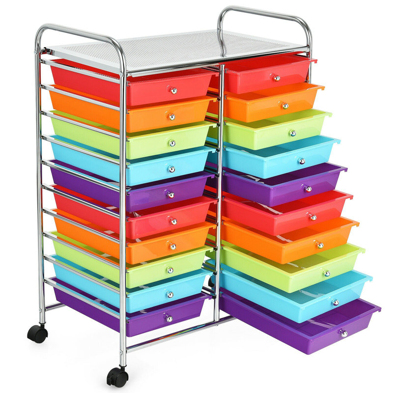 Commode à 20 tiroirs Perao, Multicolore