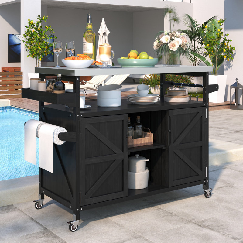 Îlot de cuisine extérieur K&K, Noir