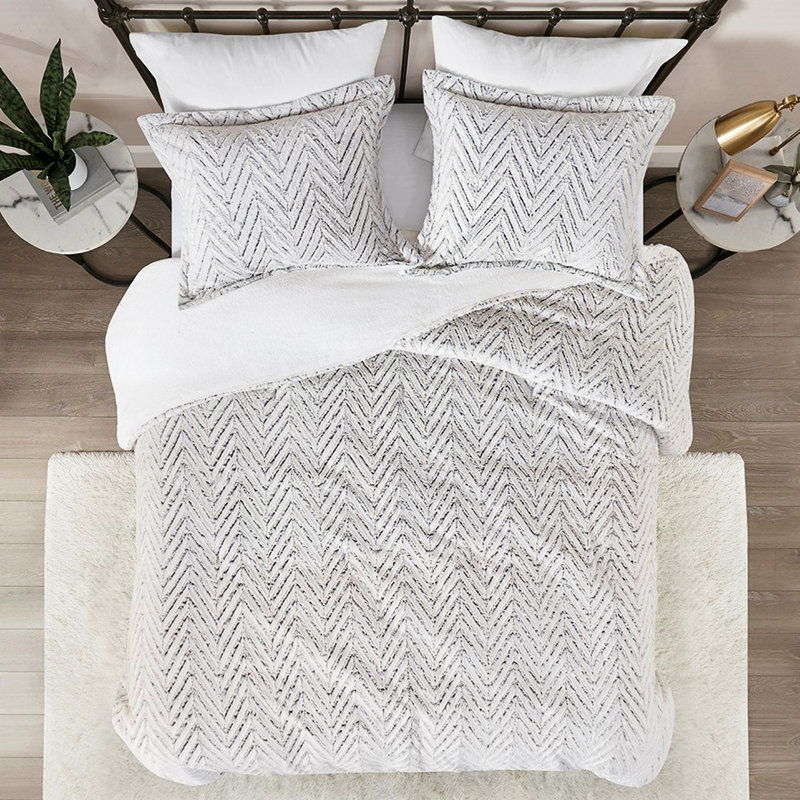 Édredon en fausse fourrure double / grand, motif ultra, rembourrage en duvet synthétique pour une nuit rajeunissante double / grand, fourrure, rembourrage très chaud