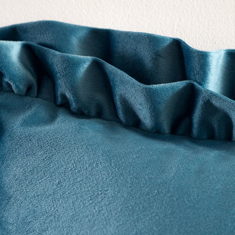 So Soft Velvet Double Frill Cushion Cover, Teal