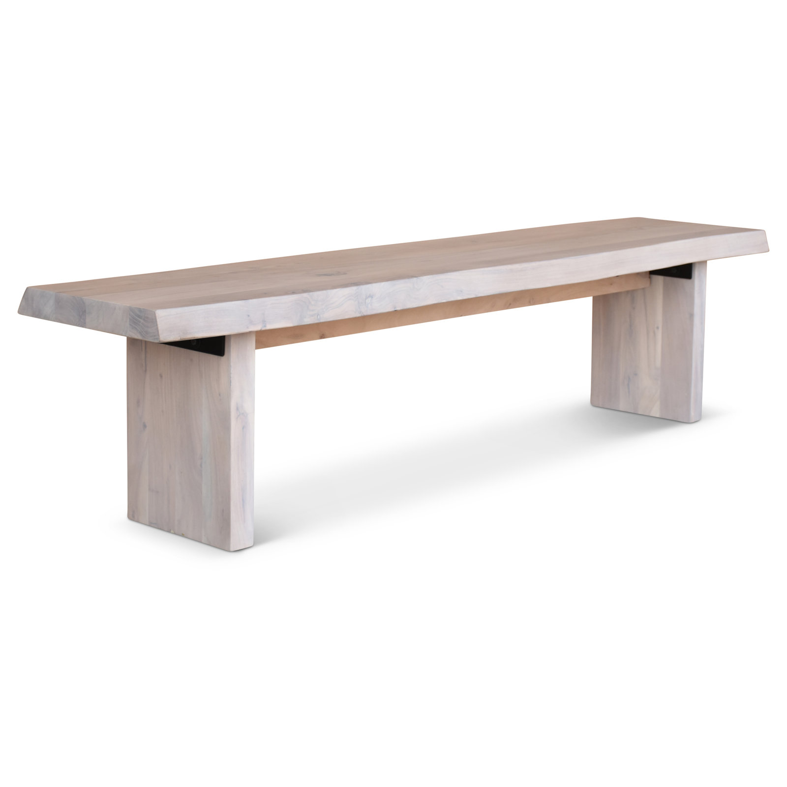 Colin Dining Bench, 18" H x 65" W x 15" D, White Wash