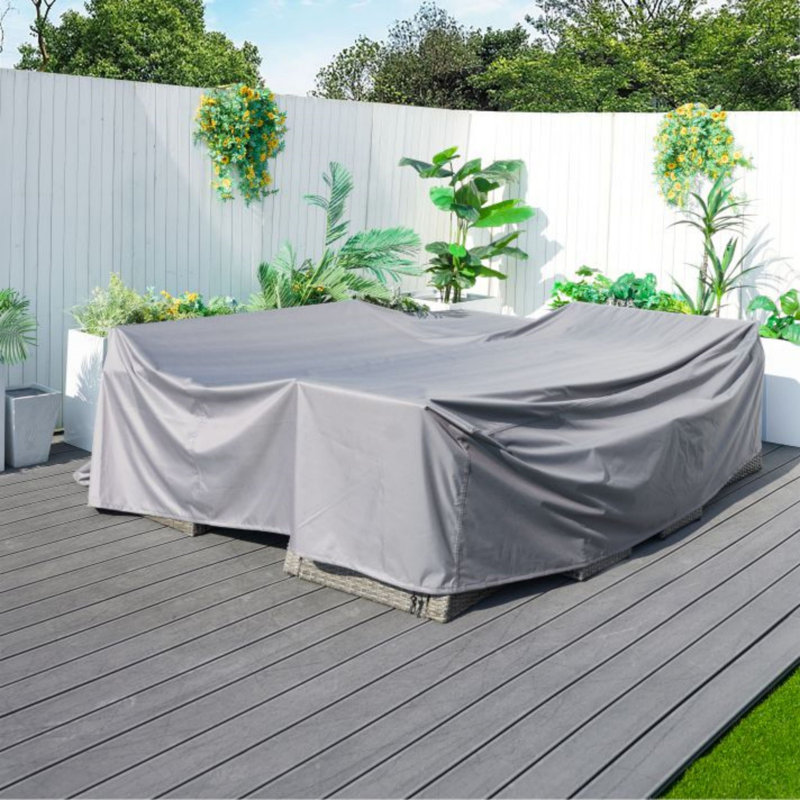 Housse pour modulaire de patio résistante à l'eau, H 27,56 po x l 90,56 po x P 90,56, Gris