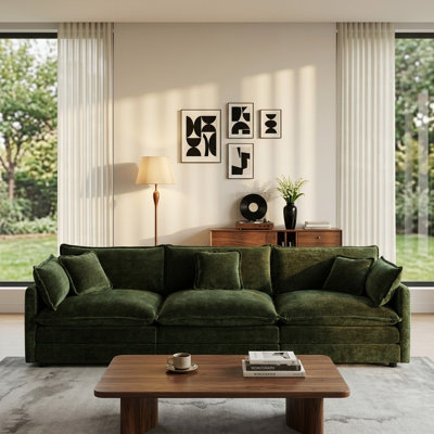 Upholstered Sofa, Chenille Sofa, 3 Seater, For Living Room